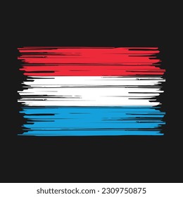 Luxembourg Flag Brush Vector Illustration