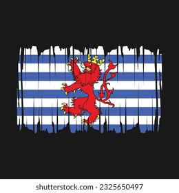 Luxembourg Flag Brush Vector Illustration