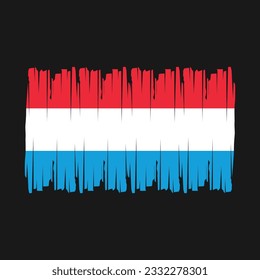 Luxembourg Flag Brush Vector Illustration