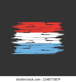 Luxembourg Flag Brush Vector. National Flag