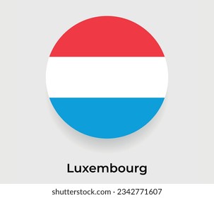 Luxemburger Flaggenblase rund um die Form Symbol Vektorgrafik