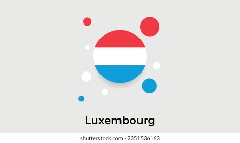 Luxemburger Flaggenblase kreisrund um die Form Symbol bunter Vektorgrafik