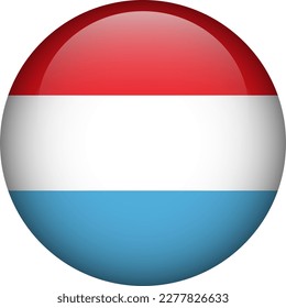Luxembourg flag button. Emblem of Luxembourg. Vector flag, symbol. Colors and proportion correctly.