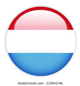 Luxembourg flag button on white