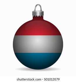 luxembourg flag christmas ball vector