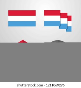 Luxembourg flag design set vector