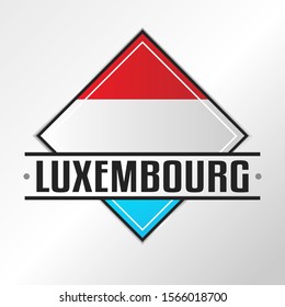 Luxembourg Flag Emblema. Vector Design National. Illustration Country Symbol. Insignia Banner Logo.