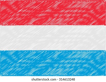 luxembourg flag embroidered zigzag