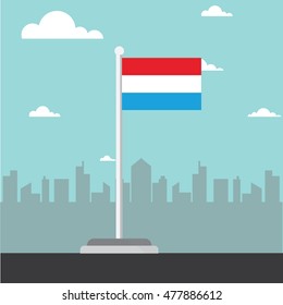 luxembourg flag flat design vector