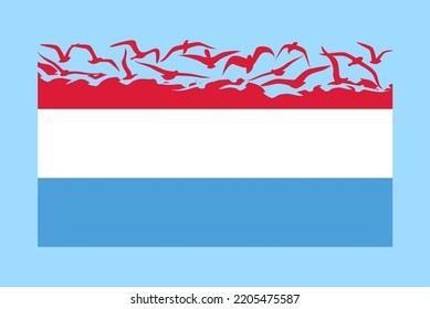 Luxembourg flag with freedom concept, independent country idea, Luxembourg flag transforming into flying birds vector, sovereignty metaphor, flat design