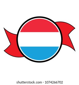Luxembourg flag in glossy round button of icon. flag logo of Luxembourg emblem isolated on white background, Luxembourg national concept sign, Vector illustration.