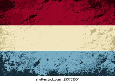 Luxembourg flag Grunge background. Vector illustration Eps 8.