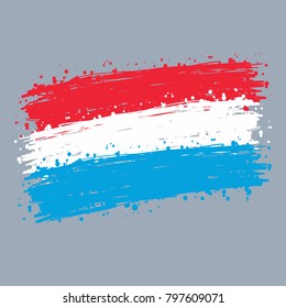 Luxembourg flag grunge style.