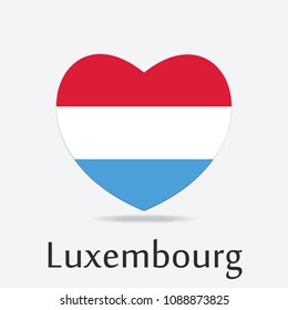 Luxembourg Flag in Heart Shape