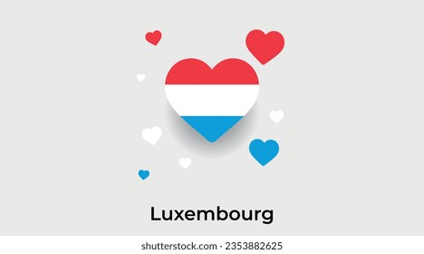 Luxembourg flag heart shape country icon vector illustration