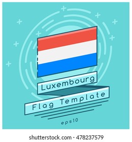 Luxembourg Flag  : Flag Icon With Festive Background : Vector Illustration