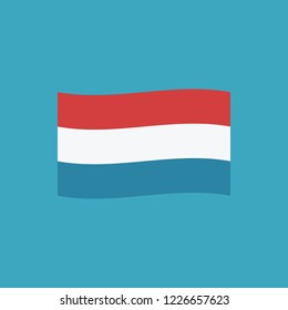 Luxembourg flag icon in flat design. Independence day or National day holiday concept.