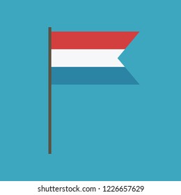 Luxembourg flag icon in flat design. Independence day or National day holiday concept.