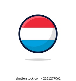 Icono de la bandera luxemburguesa. Estilo plano de la bandera luxemburguesa aislado en un fondo blanco - vector de existencias.