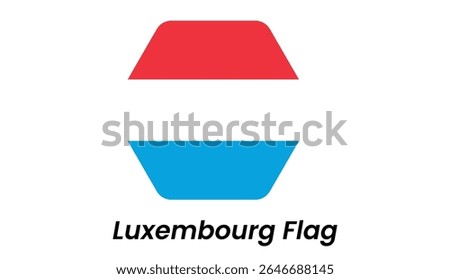 Luxembourg flag icon with horizontal light blue, white, and red stripes in flat minimalist style.