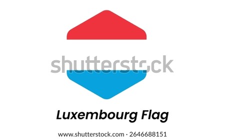 Luxembourg flag icon with horizontal light blue, white, and red stripes in flat minimalist style.