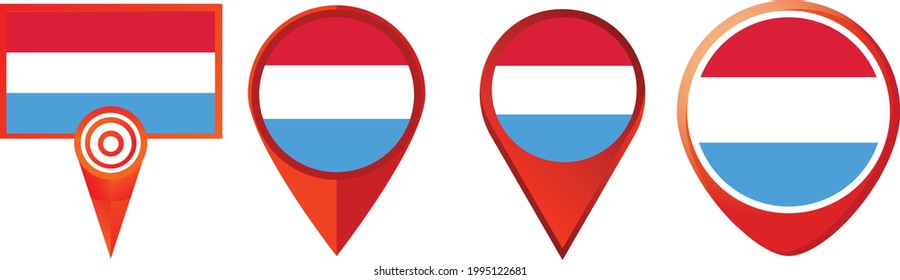 Icono de la bandera luxemburguesa. conjunto de iconos web . colección de iconos. Ilustración vectorial simple.