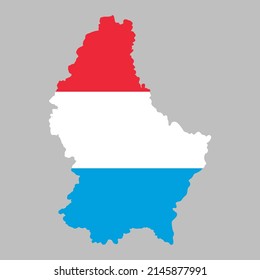 Luxembourg flag inside the Luxembourg map borders vector illustration
