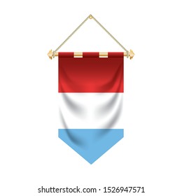 The Luxembourg flag isolated on the white background.