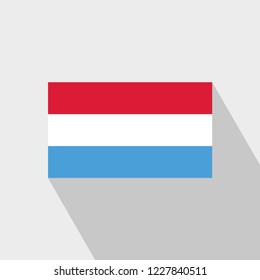 Luxembourg flag Long Shadow design vector