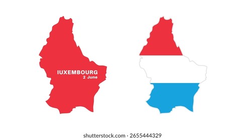  luxembourg flag and map set. luxembourg flag in official colors and proportions., mapa