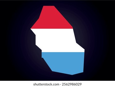 Luxembourg flag and map vector.