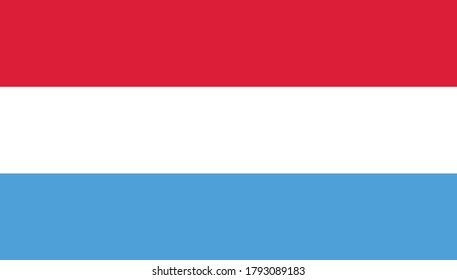 Luxembourg flag, official colors and proportion correctly Vector