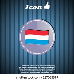Luxembourg flag on the background. Made in vector