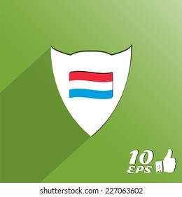 Luxembourg flag on the background. Made in vector