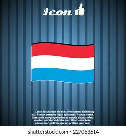 Luxembourg flag on the background. Made in vector