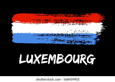 Luxembourg flag paint brush strokes