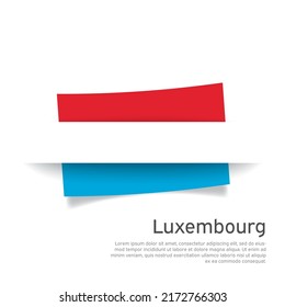 Luxembourg flag in paper cut style. Creative background in luxembourgish flag colors for holiday card design. National Poster. State luxembourg patriotic cover, business booklet, flyer. Vector design