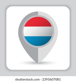 Luxembourg Flag Pin Map Icon