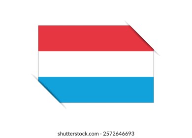 Luxembourg flag - rectangle colorful flag representing a country cultural identity and heritage. The essence of national pride and unity. Attached by the corners in a paper album