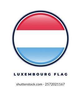 Luxembourg flag round design circle vector template