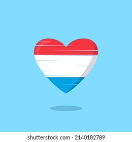 Luxembourg flag shaped love illustration. Floating flag love icon. Nationality concept.