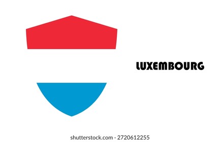 Luxembourg flag in shield shape (badge)