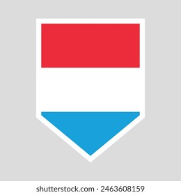 Luxembourg Flag in Shield Shape Frame