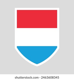 Luxembourg Flag in Shield Shape Frame