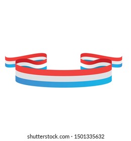 Luxembourg    flag. Simple ribbon  vector Luxembourg    flag