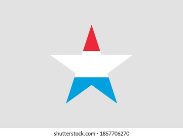 Luxembourg flag in star outline