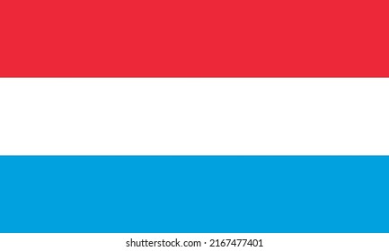 Luxembourg flag state symbol isolated on background national banner. Greeting card National Independence Day of the Grand Duchy of Luxembourg. Illustration banner with realistic state flag.