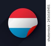 Luxembourg Flag Sticker Vector Illustration