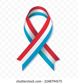 Luxembourg flag stripe ribbon vector illustration on a transparent background vector image (PNG).