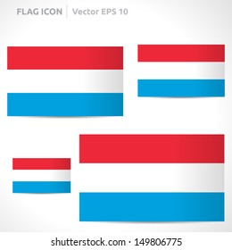 Luxembourg flag template | vector symbol design | color blue, red and white | icon set